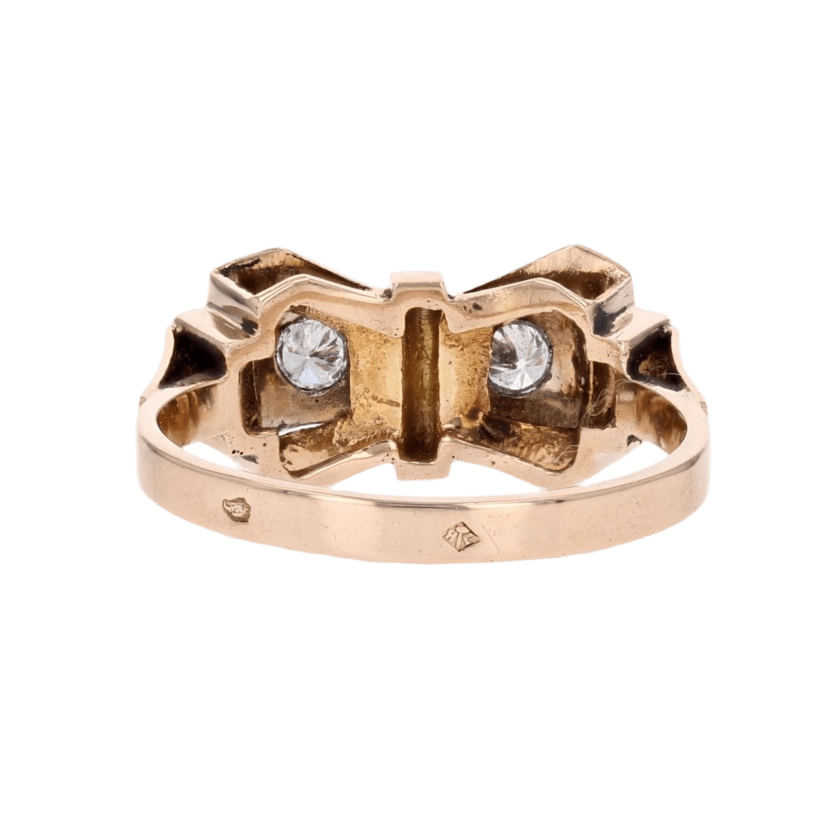 Bague Tank en or rose et diamants - Castafiore