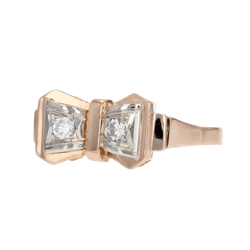 Bague Tank en or rose et diamants - Castafiore