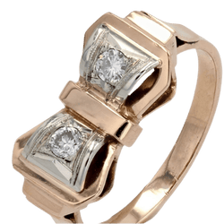 Bague Tank en or rose et diamants - Castafiore