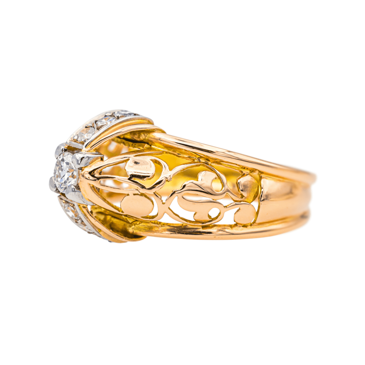 Bague Tank en or rose et diamants - Castafiore