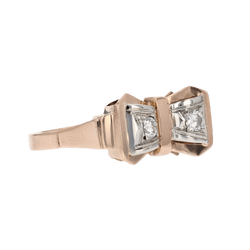 Bague Tank en or rose et diamants - Castafiore