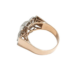 Bague Tank en or rose et diamants - Castafiore