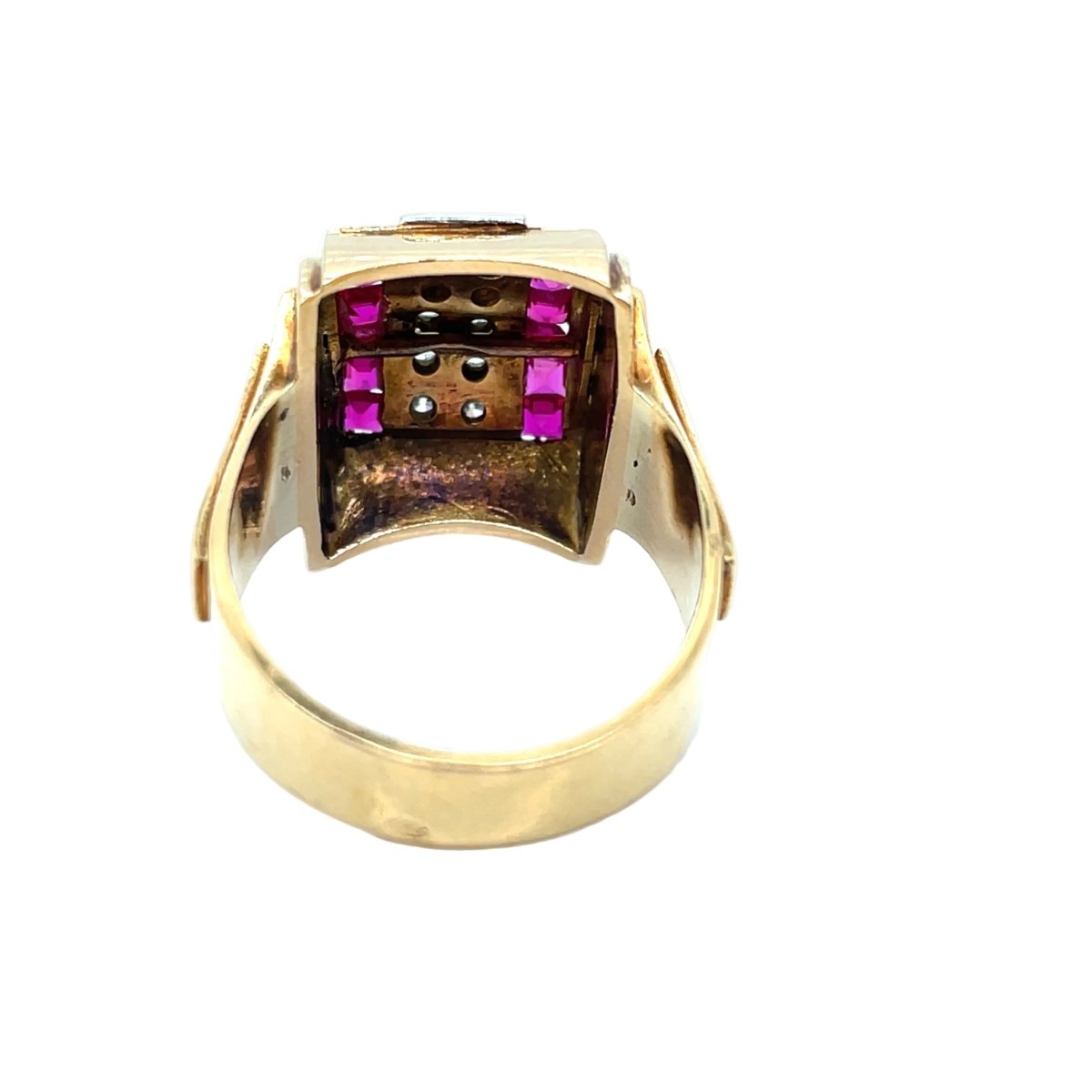 Bague Tank en or rose et diamants - Castafiore