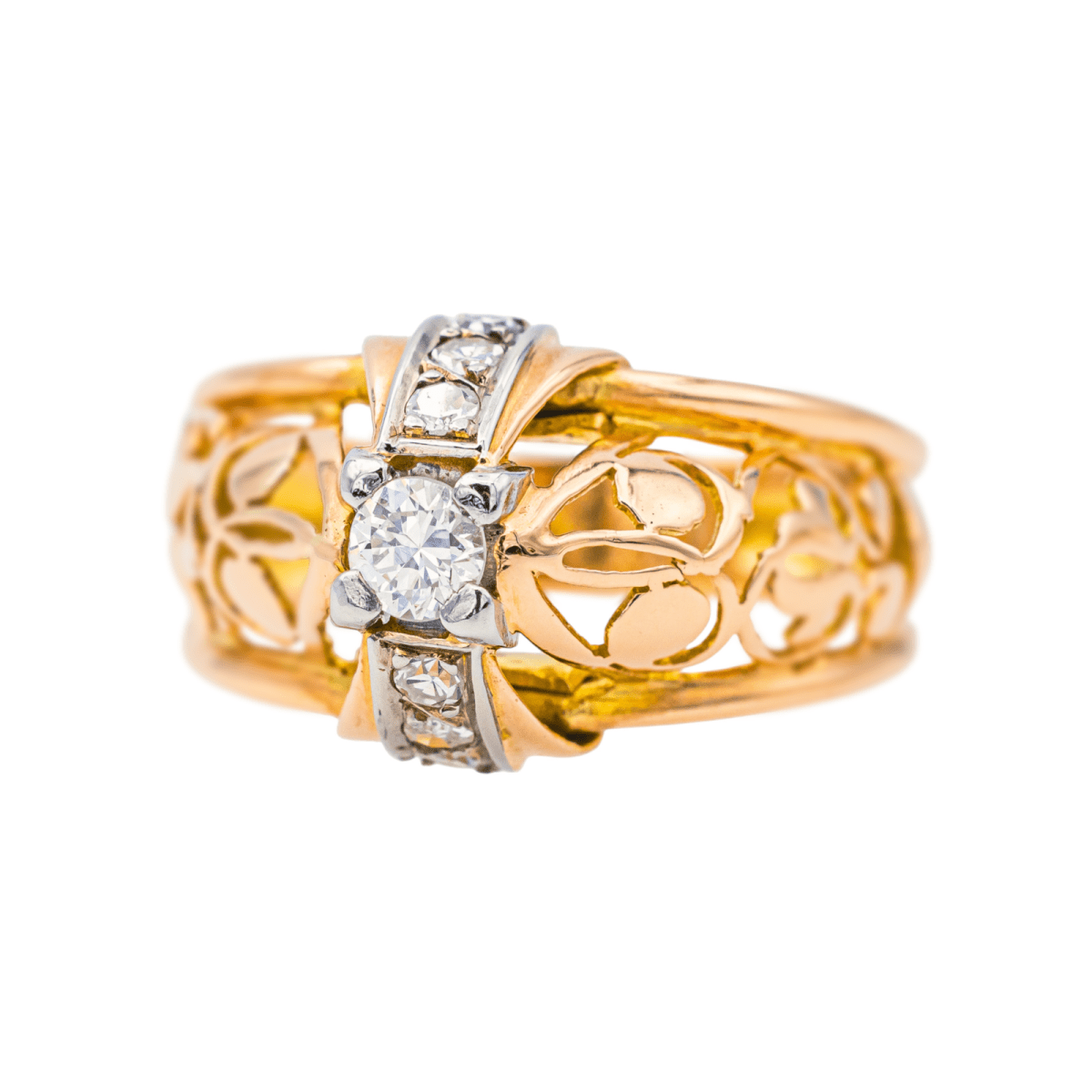 Bague Tank en or rose et diamants - Castafiore