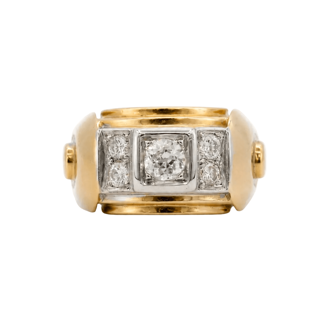 Bague Tank en or rose et diamants - Castafiore