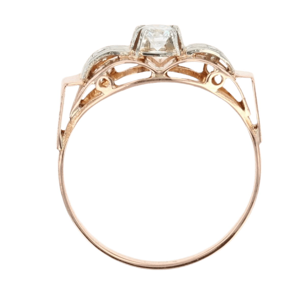 Bague Tank en or rose et diamants - Castafiore