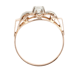 Bague Tank en or rose et diamants - Castafiore