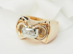 Bague Tank en or rose et diamants - Castafiore