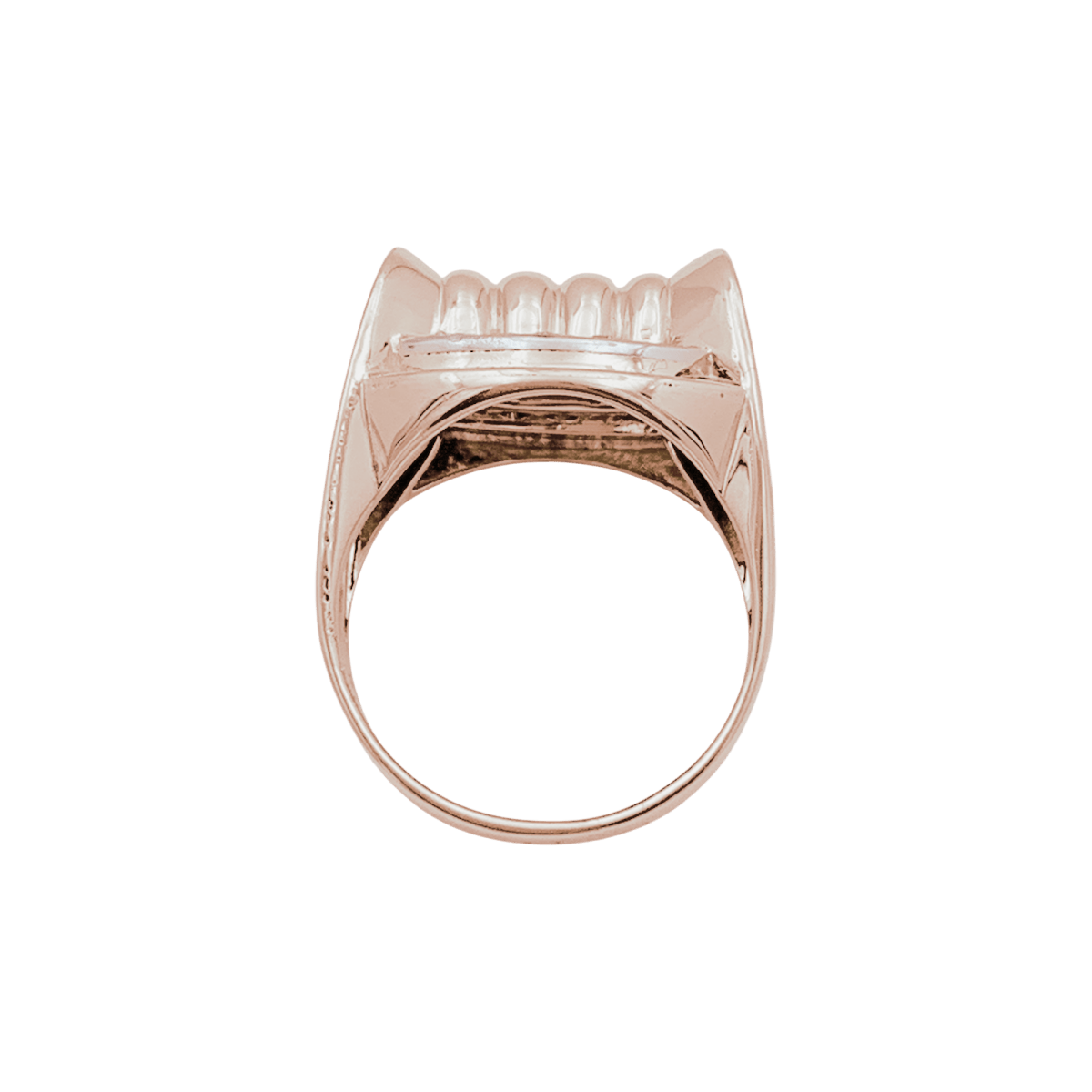 Bague Tank en or rose et diamants - Castafiore