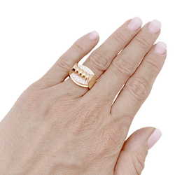 Bague Tank en or rose et diamants - Castafiore