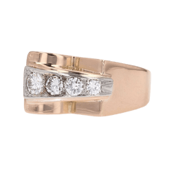 Bague Tank en or rose et diamants - Castafiore