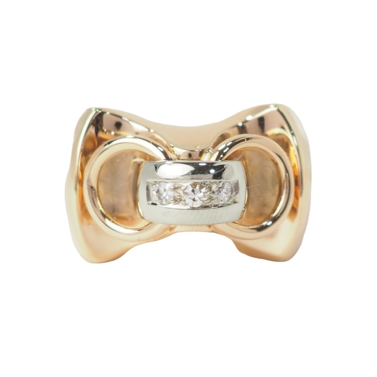 Bague Tank en or rose et diamants - Castafiore