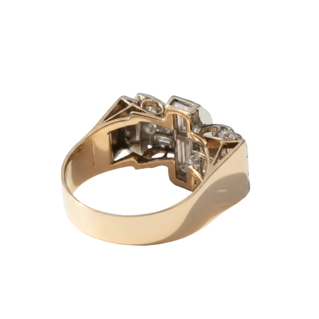 Bague Tank en or rose et diamants - Castafiore