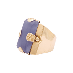 Bague Tank en or rose et jade - Castafiore