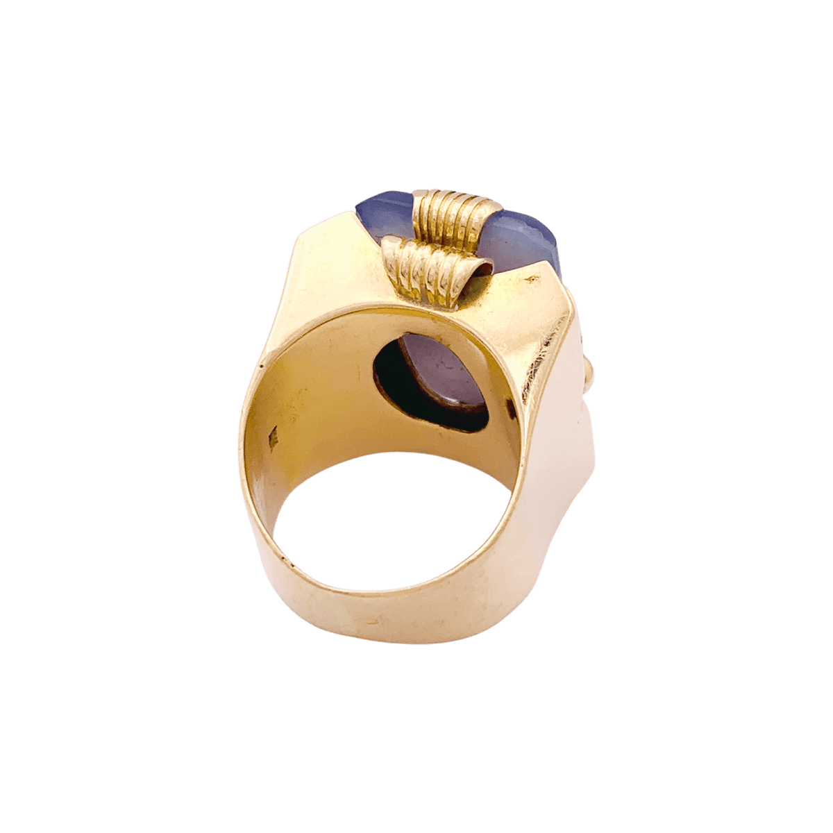 Bague Tank en or rose et jade - Castafiore