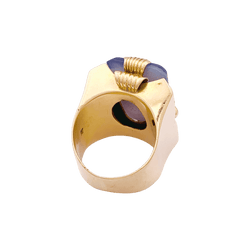 Bague Tank en or rose et jade - Castafiore