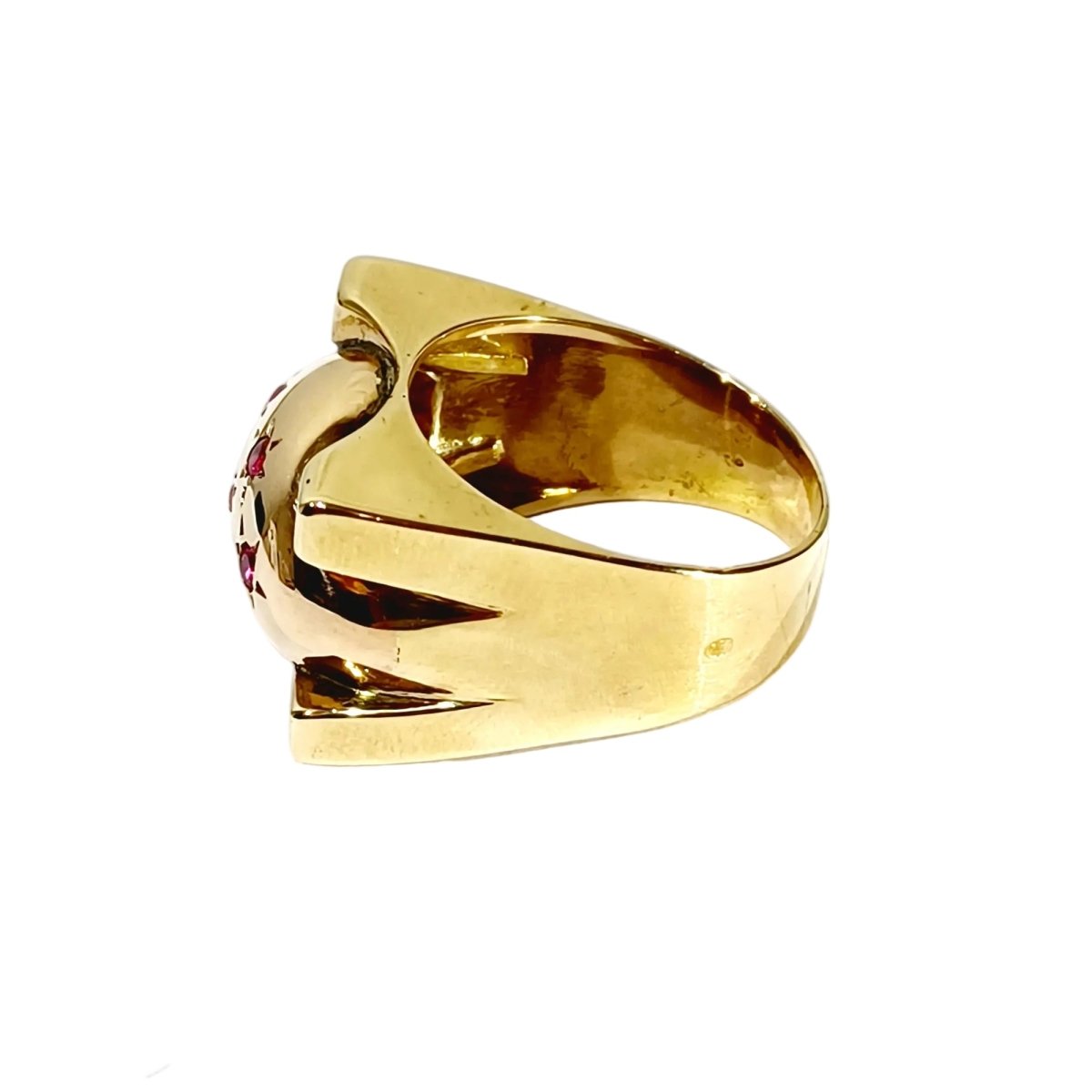 Bague Tank en or rose et rubis - Castafiore