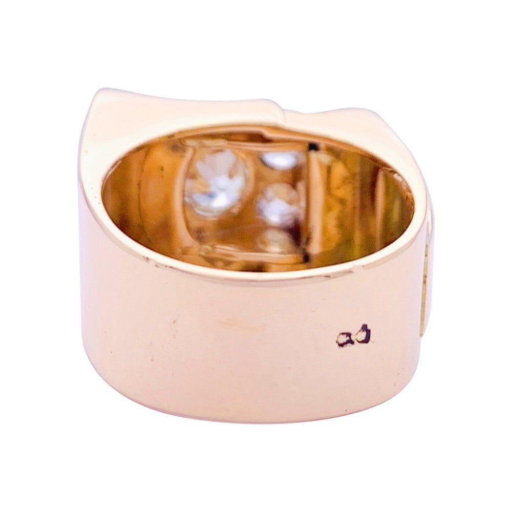 Bague Tank en or rose, platine, diamants. - Castafiore
