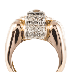 Bague Tank en or rose, platine et diamant - Castafiore