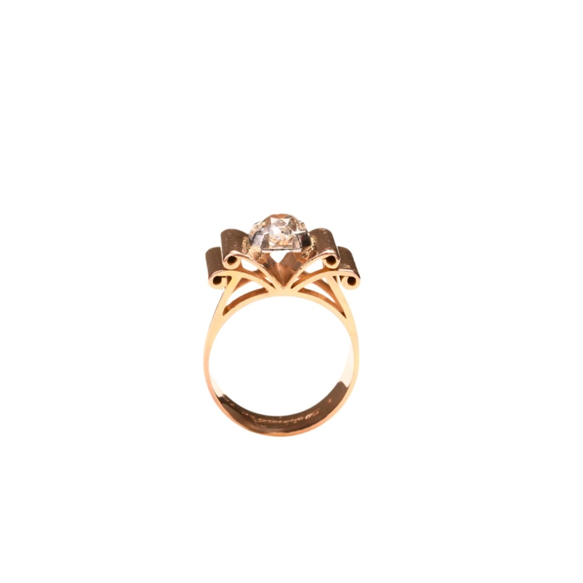 Bague Tank en or rose, platine et diamant - Castafiore