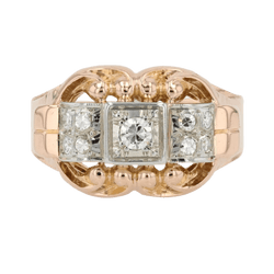 Bague Tank en or rose, platine et diamants - Castafiore