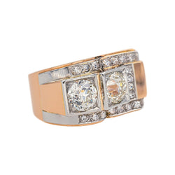 Bague Tank en or rose, platine et diamants - Castafiore