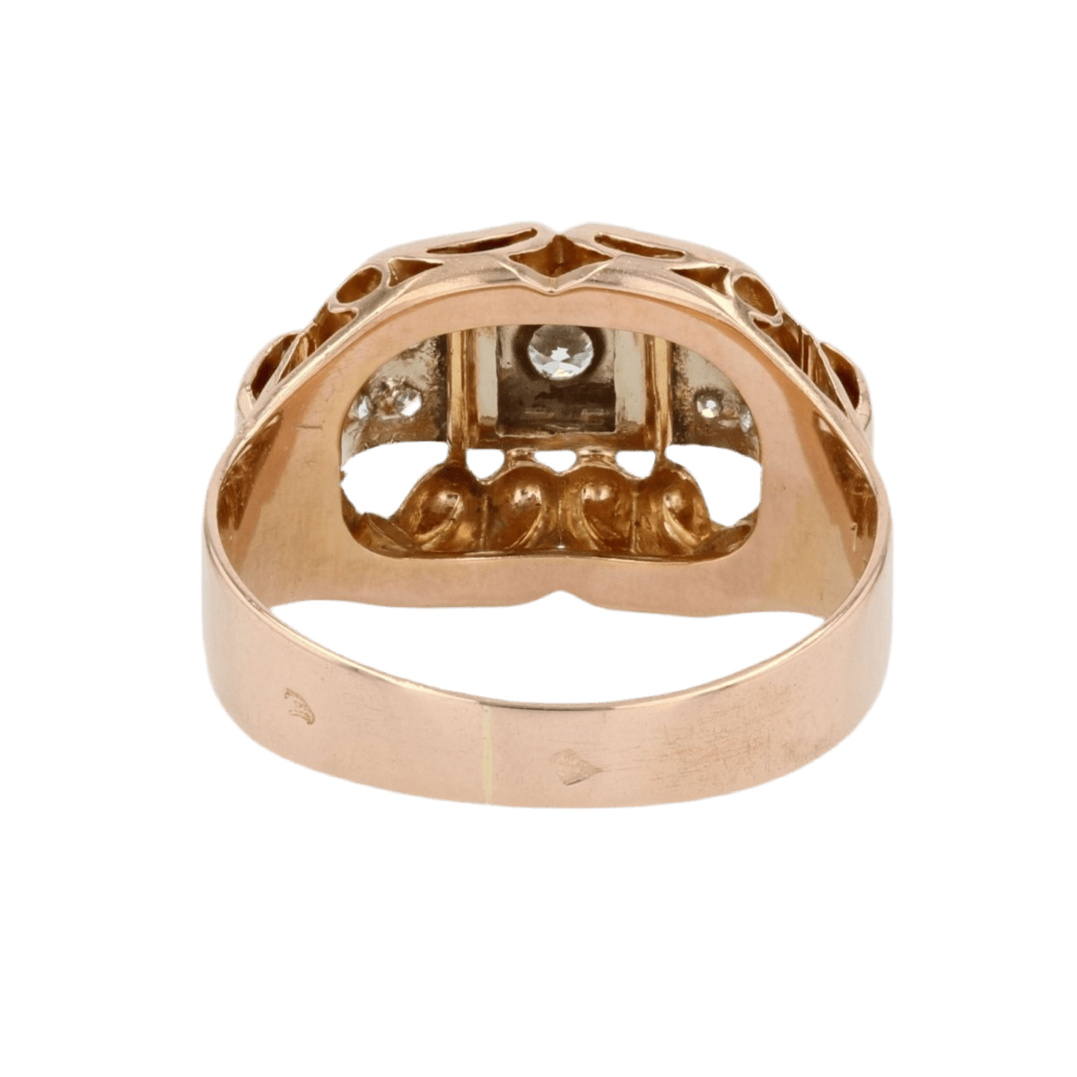 Bague Tank en or rose, platine et diamants - Castafiore