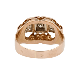 Bague Tank en or rose, platine et diamants - Castafiore