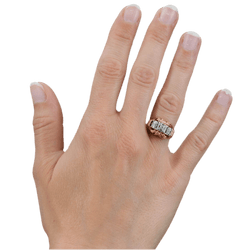 Bague Tank en or rose, platine et diamants - Castafiore