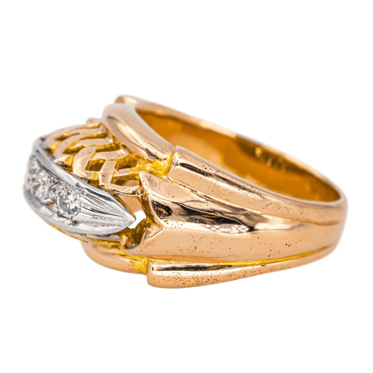 Bague Tank en or rose, platine et diamants - Castafiore