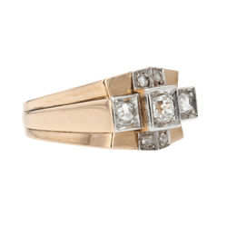 Bague Tank en or rose, platine et diamants - Castafiore