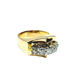 Bague Tank en or rose, platine et diamants - Castafiore