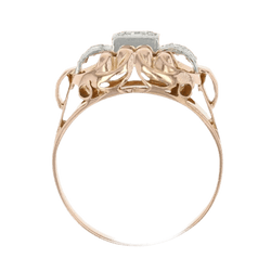 Bague Tank en or rose, platine et diamants - Castafiore