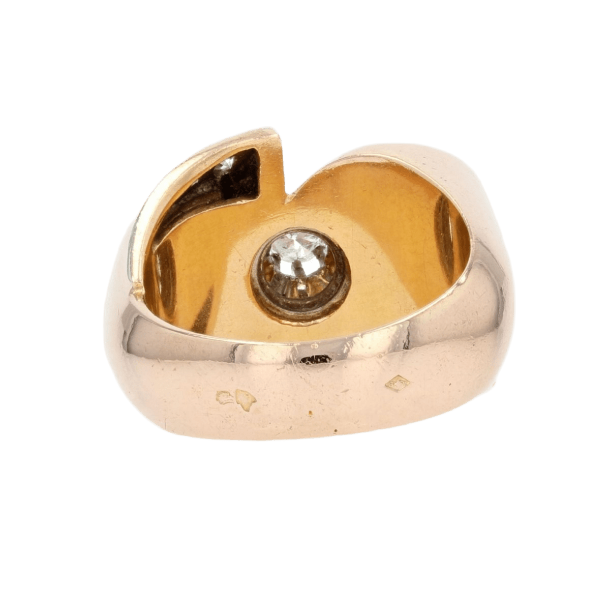 Bague Tank en or rose, platine et diamants - Castafiore