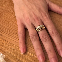 Bague Tank en or rose, platine et diamants - Castafiore