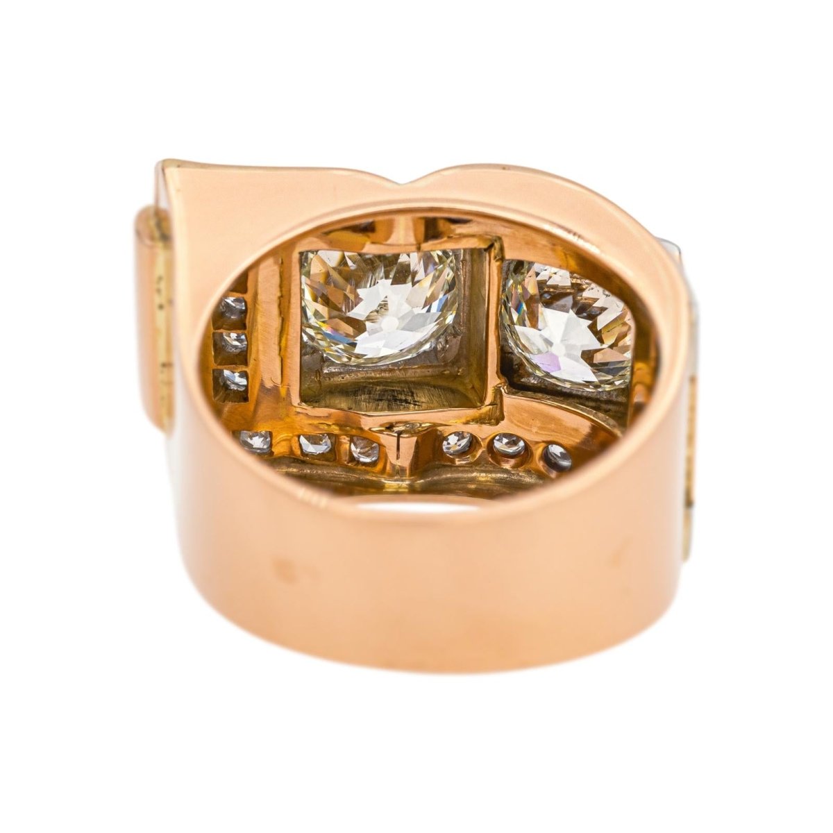 Bague Tank en or rose, platine et diamants - Castafiore