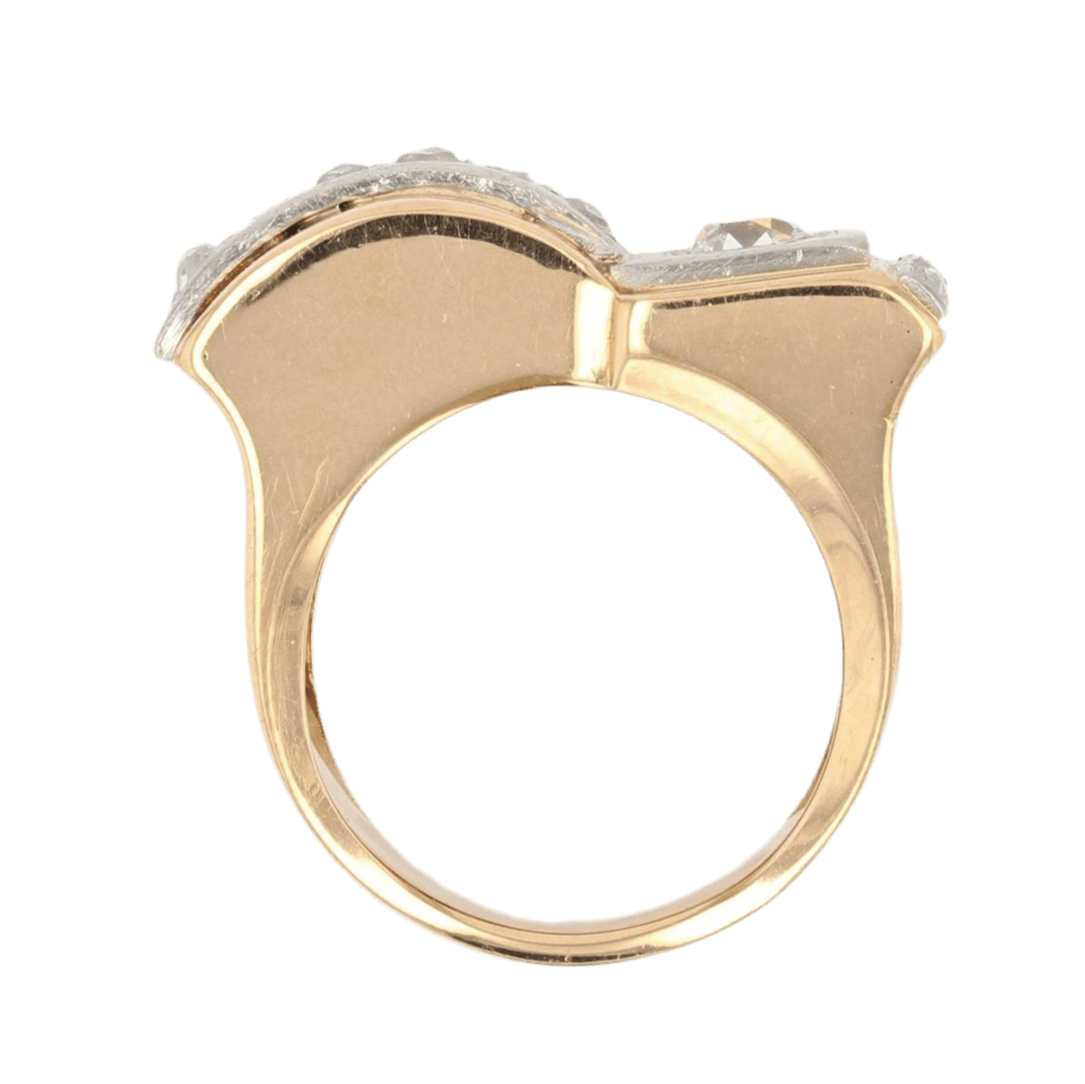 Bague Tank en or rose, platine et diamants - Castafiore