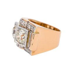Bague Tank en or rose, platine et diamants - Castafiore