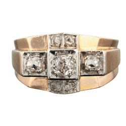 Bague Tank en or rose, platine et diamants - Castafiore