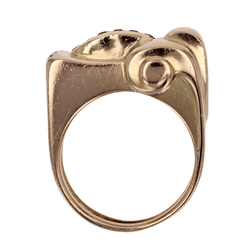 Bague Tank en or rose, rubis et diamants - Castafiore