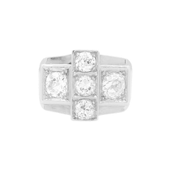 Bague Tank en platine et diamants - Castafiore