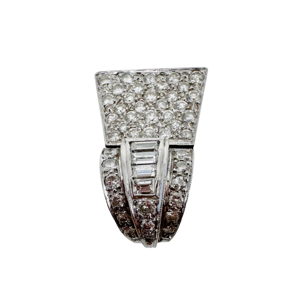 Bague Tank en platine et diamants - Castafiore