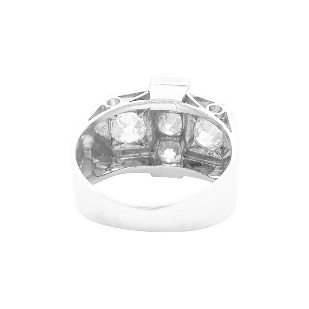 Bague Tank en platine et diamants - Castafiore