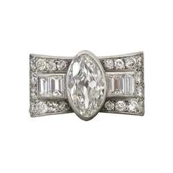 Bague Tank en platine et diamants - Castafiore