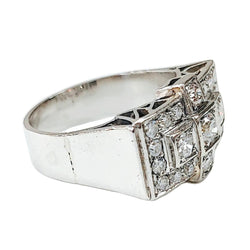 Bague Tank en platine et diamants - Castafiore