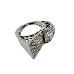 Bague Tank en platine et diamants - Castafiore