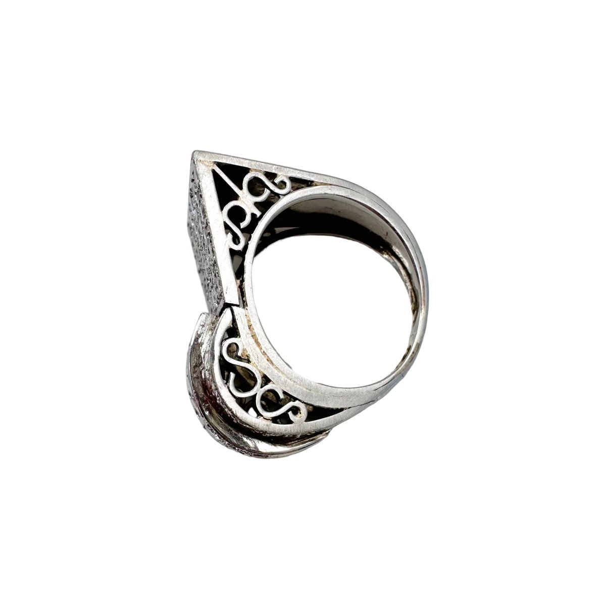 Bague Tank en platine et diamants - Castafiore