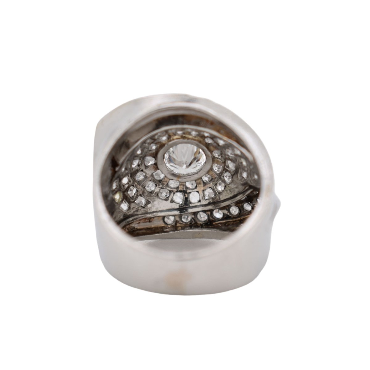 Bague Tank en platine et diamants - Castafiore