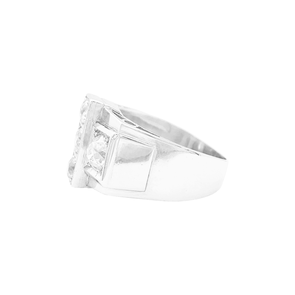 Bague Tank en platine et diamants - Castafiore