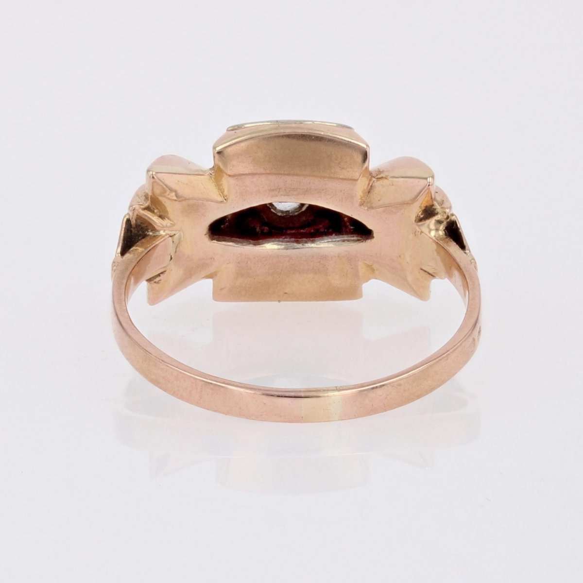 Bague tank nud saphirs blancs - Castafiore